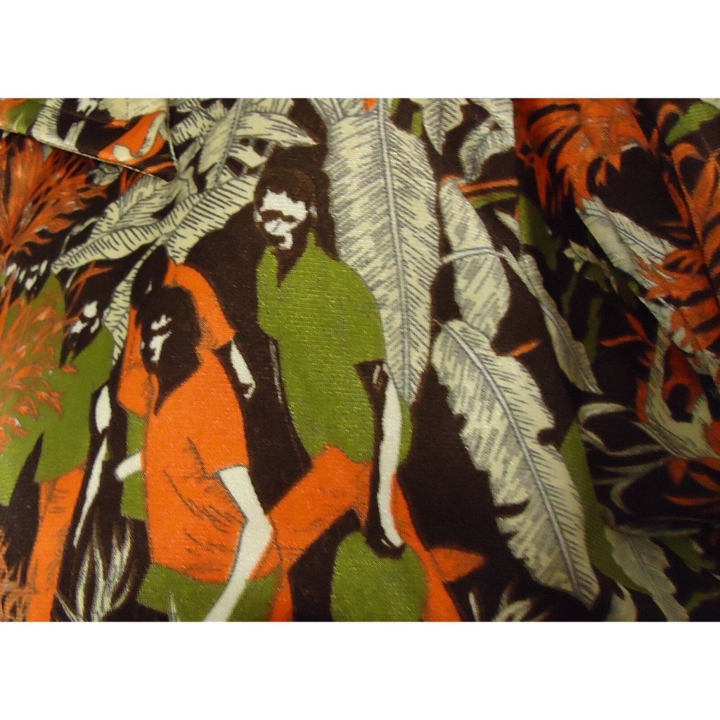 Ln Planet Apes Tropical Jungle Masked Characters 70's Cassini Shirt M Big Collar